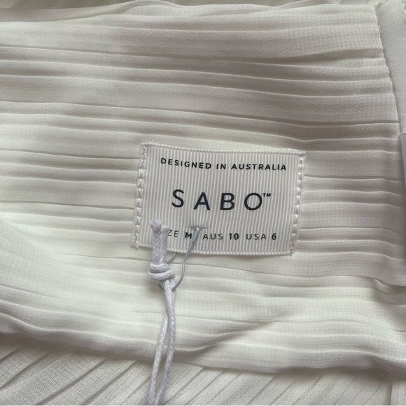 Sabo Penelope‎ Scarf Top Women's Size Medium White Pleated Fabric Strapless NWT - Picture 12 of 14